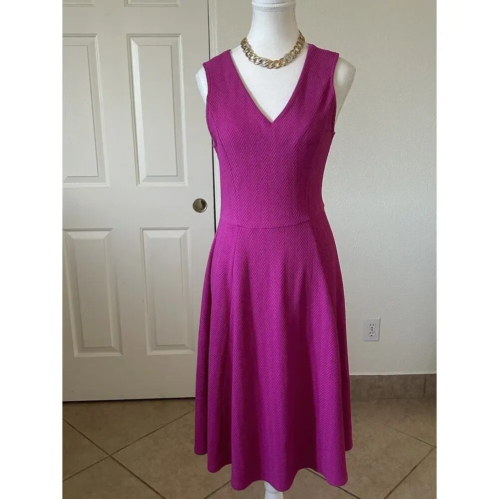Dorothy Perkins Womens Dress Pink‎ Sleeveless V-neck Size 6 Line A